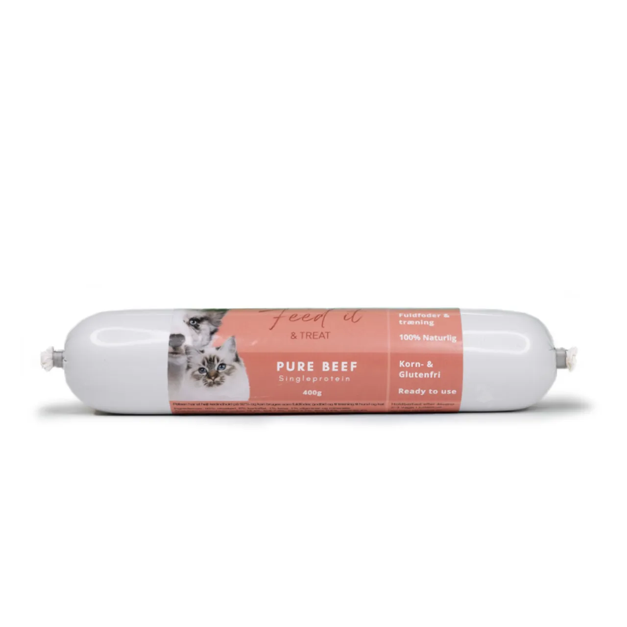Feedit & Treat Pure Beef 400 g - naturlig oksepølse til hund og kat